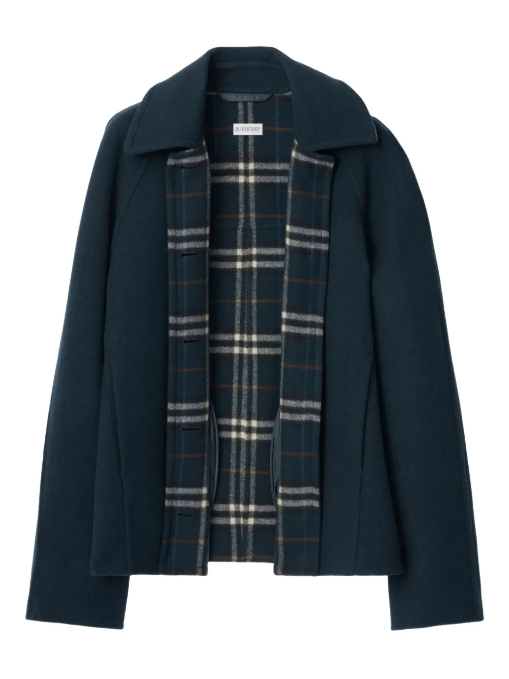 Burberry Casaco De Lã Xadrez Com Abotoamento | Azul | FARFETCH BR