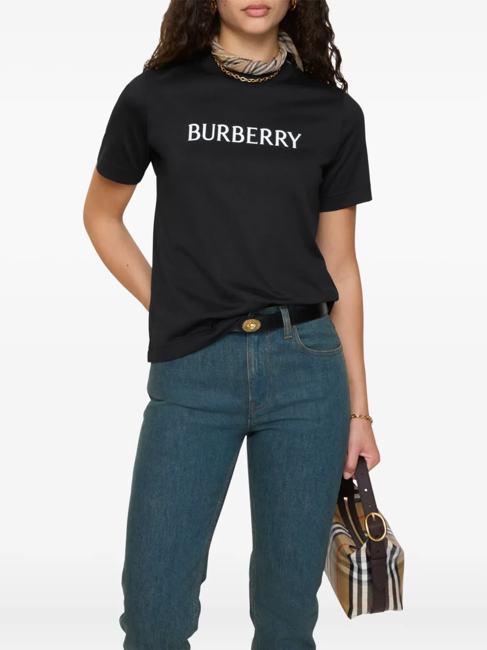 Burberry Frankie Logo Graphic T-shirt In Black
