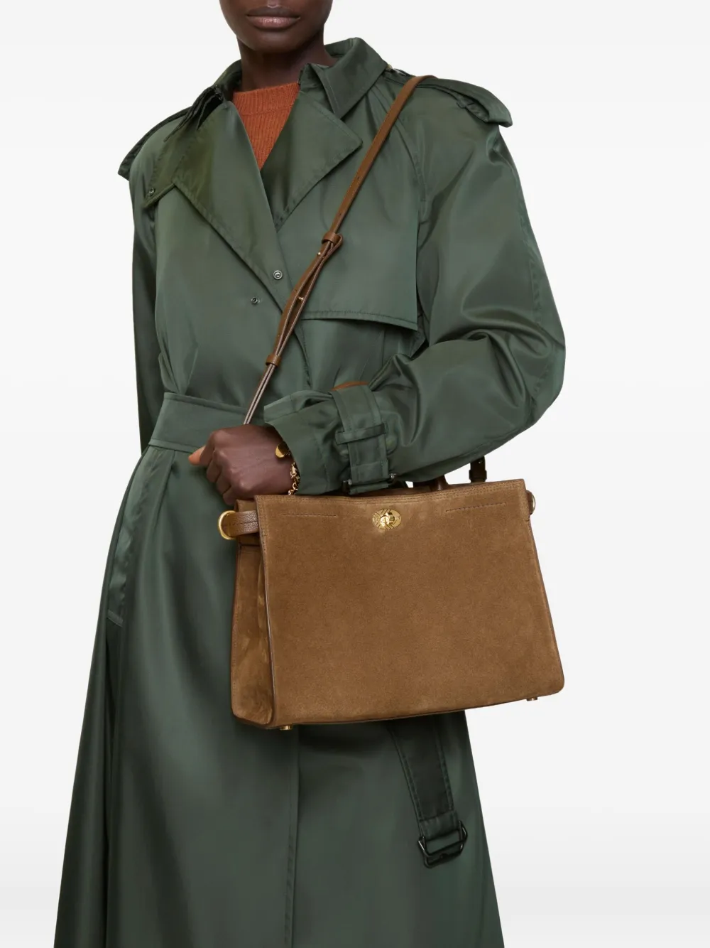 Burberry Kleine Cotswolds suède shopper - Bruin