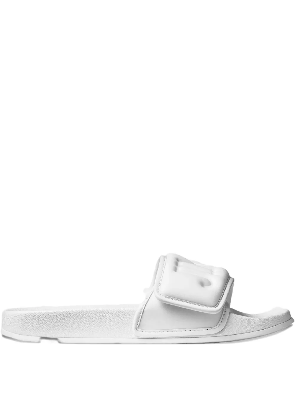 Jimmy Choo Fitz Logo-strap Slides In White