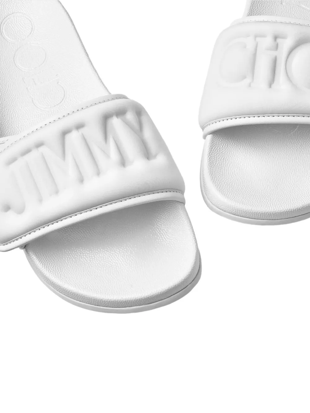 Jimmy Choo Fitz Logo-strap Slides In White