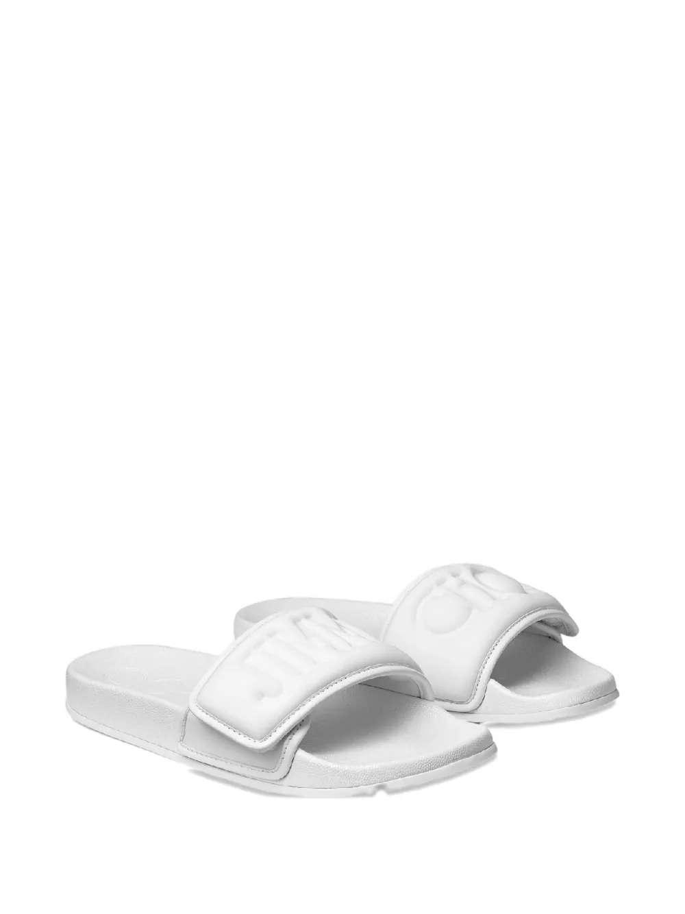 Jimmy Choo Fitz Logo-strap Slides In White