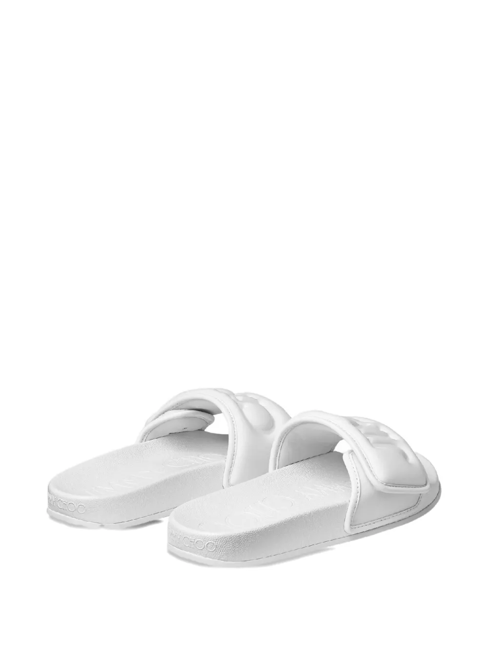 Jimmy Choo Fitz Logo-strap Slides In White