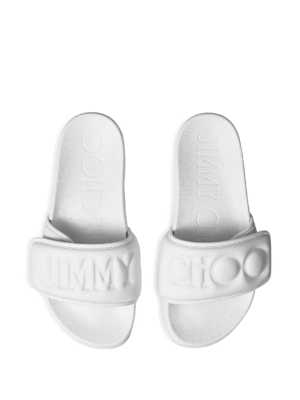 Jimmy Choo Fitz Logo-strap Slides In White