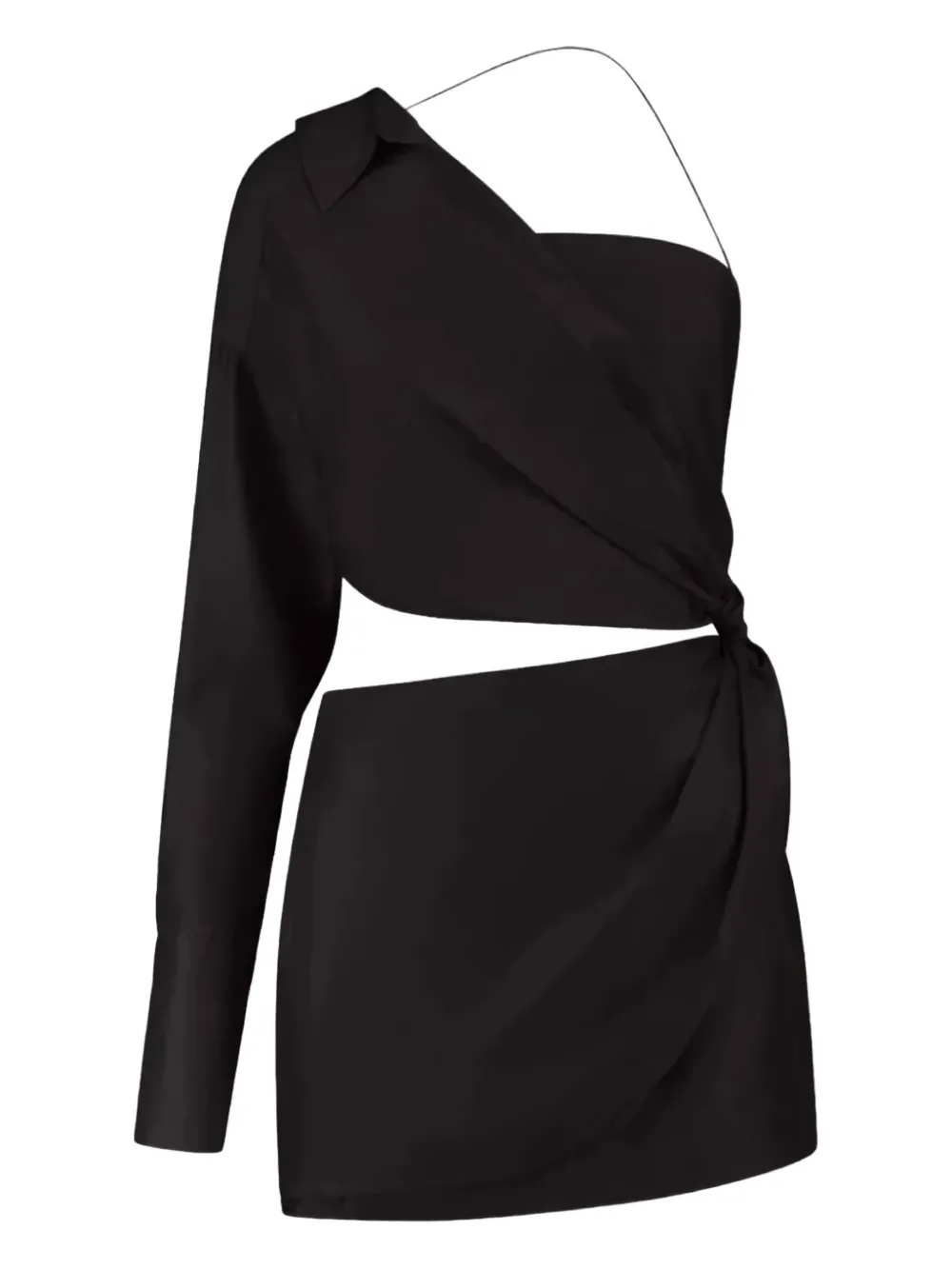 GAUGE81 Arica one-shoulder silk mini dress - Nero
