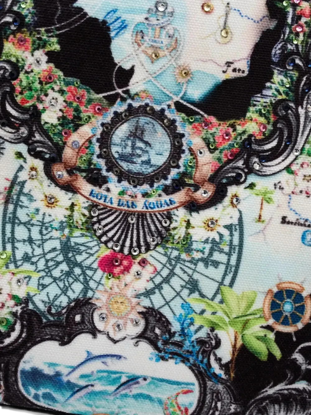 Camilla Clutch met ankerbedel en patroon Blauw