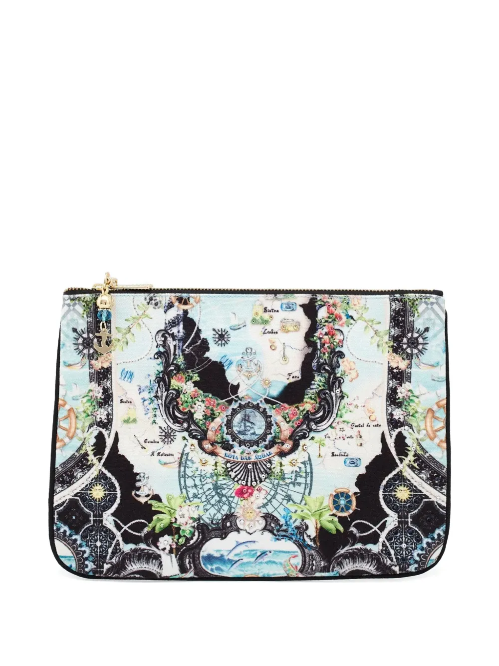 Camilla patterned anchor-charm clutch bag | Blue | Image 1