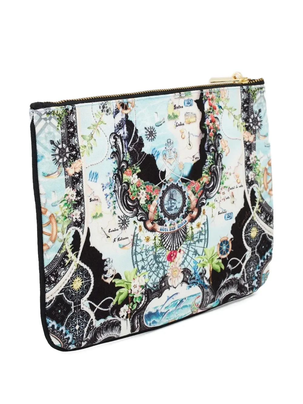 Camilla Clutch met ankerbedel en patroon Blauw