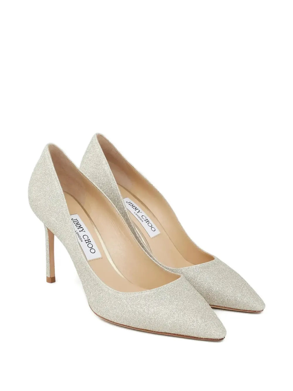 Jimmy Choo 85mm Romy glitter pumps Zilver