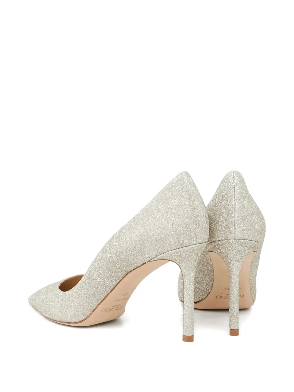 Jimmy Choo 85mm Romy glitter pumps Zilver