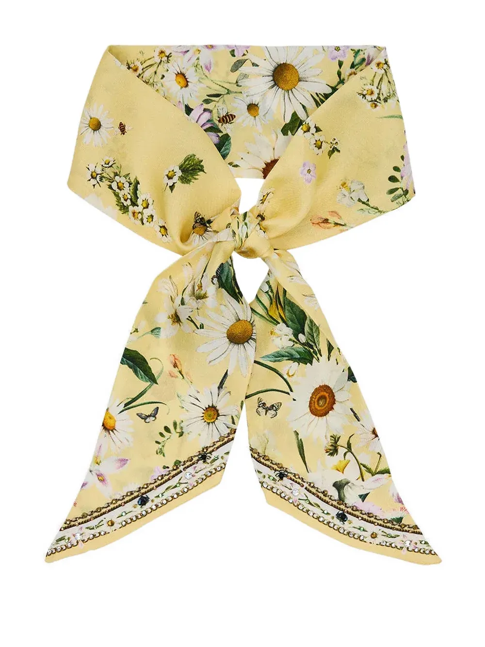 Camilla Sjaal met bloemenprint Geel