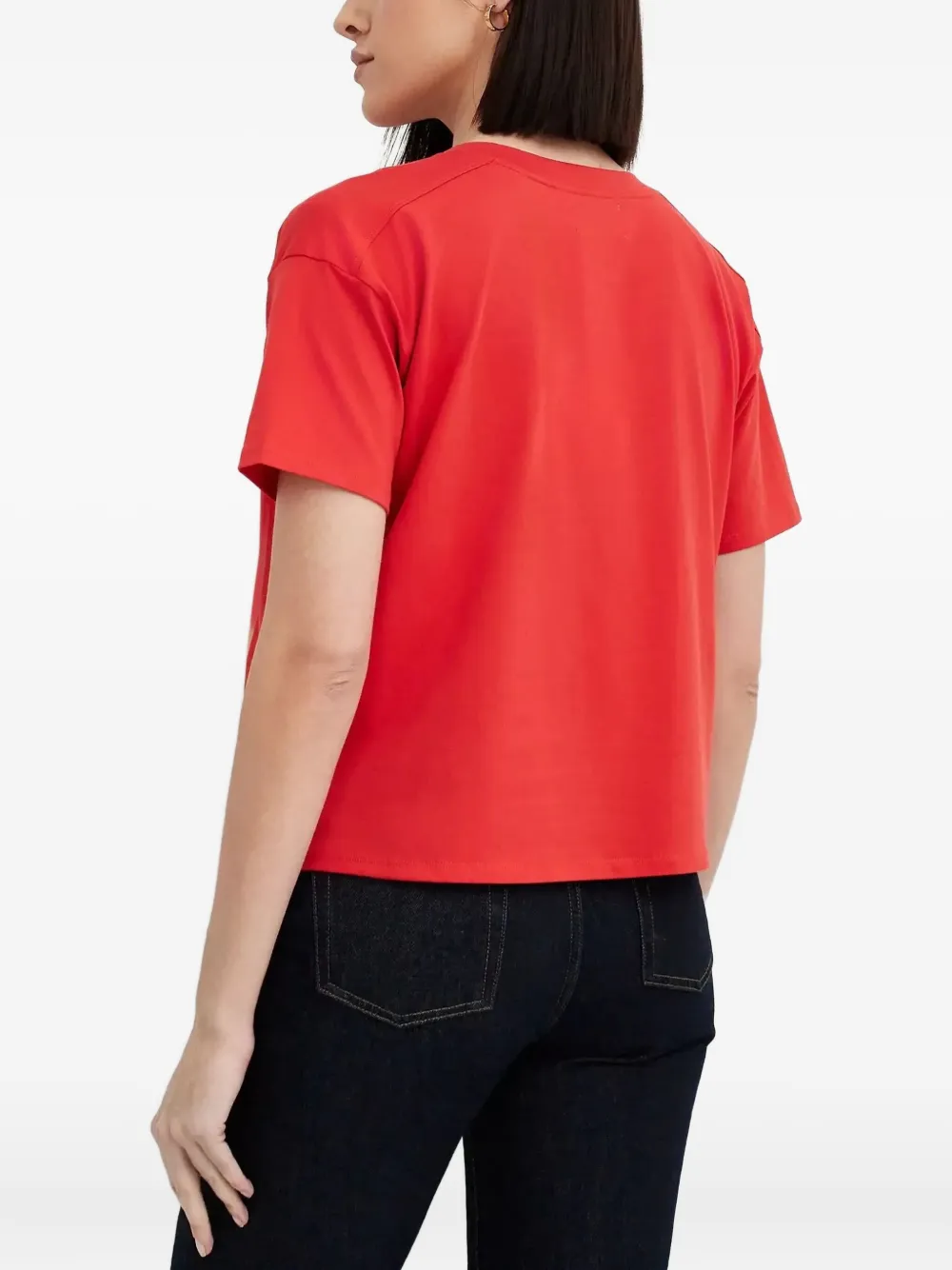 LouLou de Saison Faaa T-shirt met V-hals en korte mouwen Rood