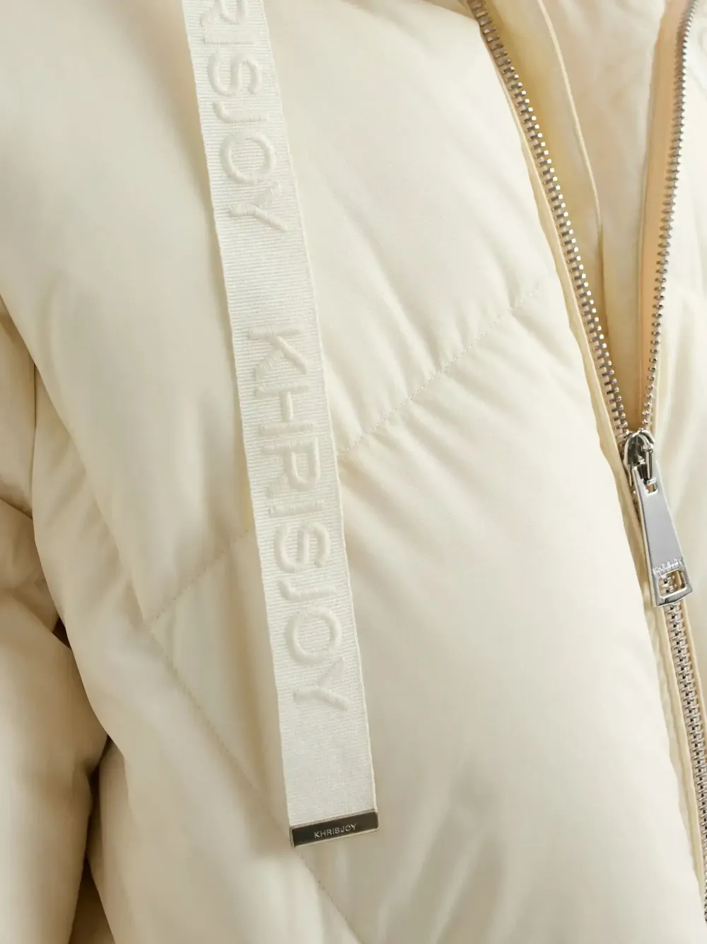 Khrisjoy Hooded Zip-fastening Coat In Neutral
