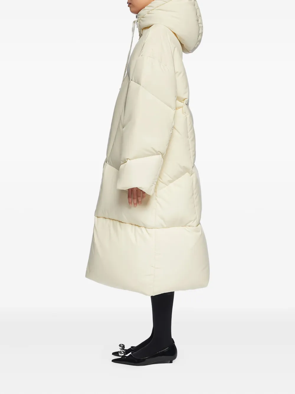 Khrisjoy Hooded Zip-fastening Coat In Neutral