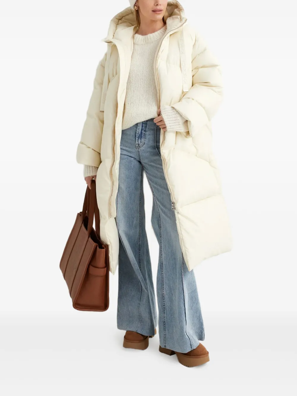 Khrisjoy hooded zip-fastening coat - Beige