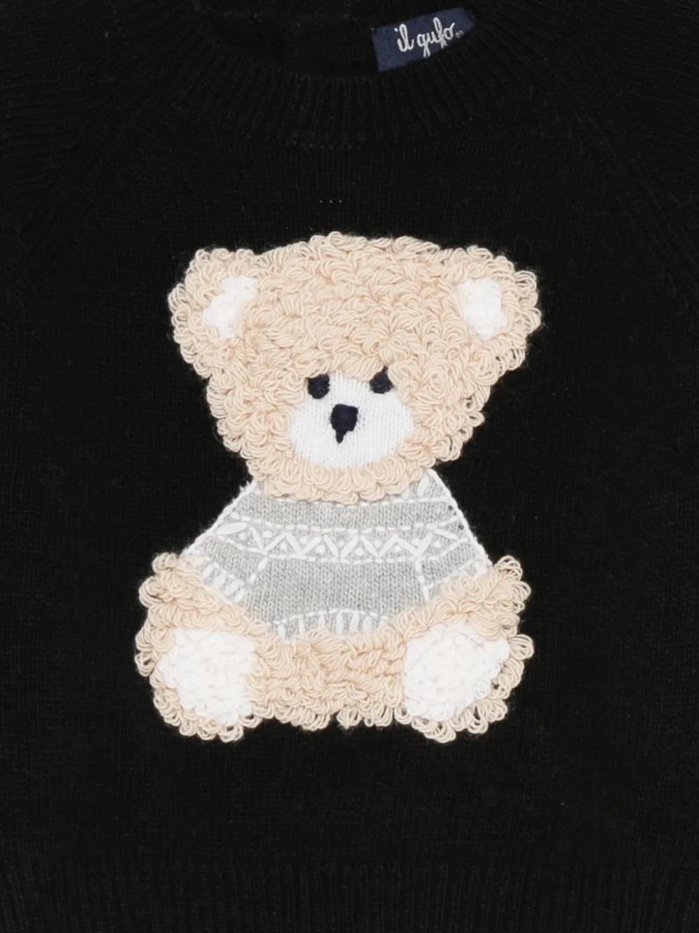 Il Gufo Trui met teddybeer-applicatie Zwart