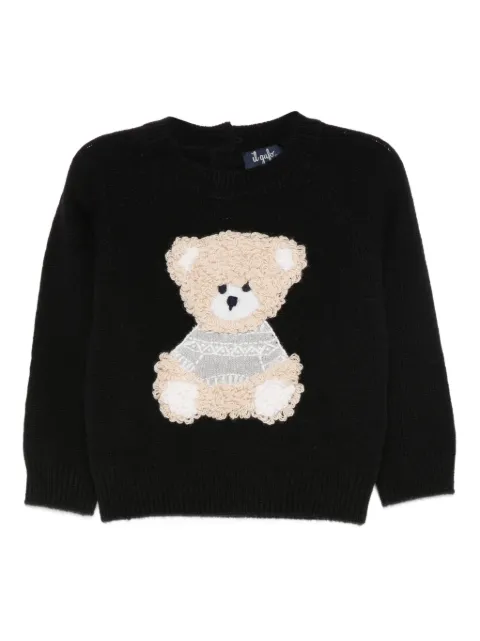 Il Gufo teddy bear-appliqué sweater