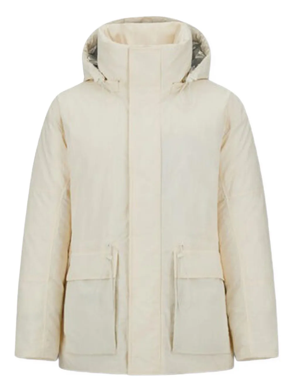 Laminar removable-hood wool jacket | Neutrals | Image 1