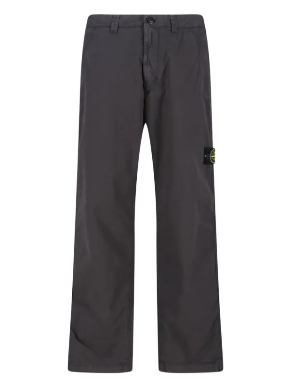 Stone Island ロゴパッチ パンツ | グレー | FARFETCH JP