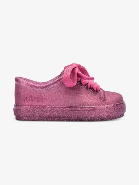 Mini Melissa Hip glitter lace-up sneakers