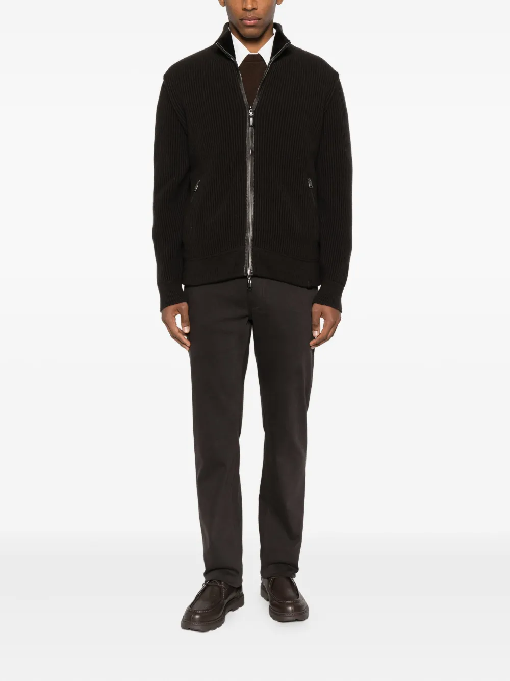 Brioni zip-fastening ribbed cardigan | Cardigans | Image 2