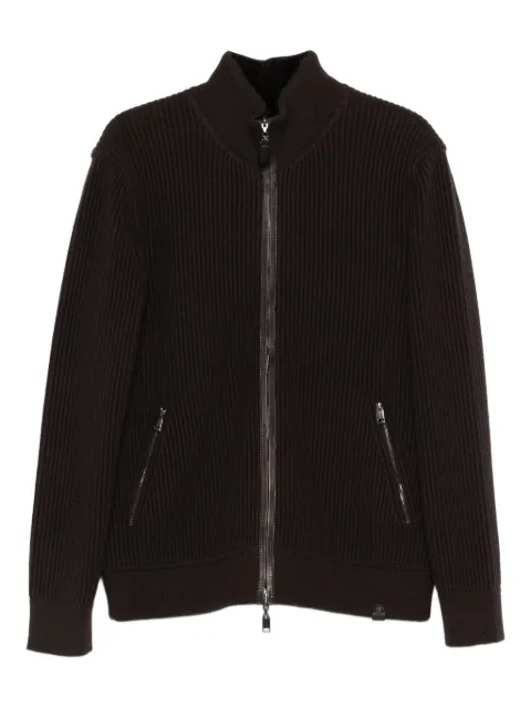 Brioni zip-fastening ribbed cardigan