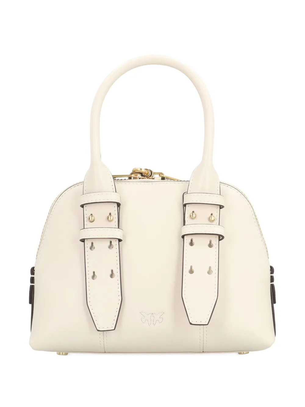 PINKO mini Escape leather bowling tote bag - Beige
