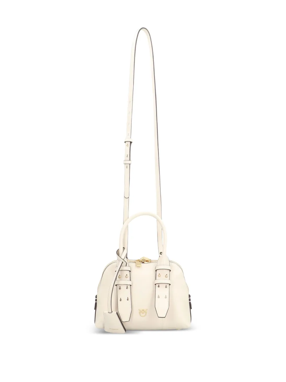 PINKO Escape Bowling leren mini-shopper Beige