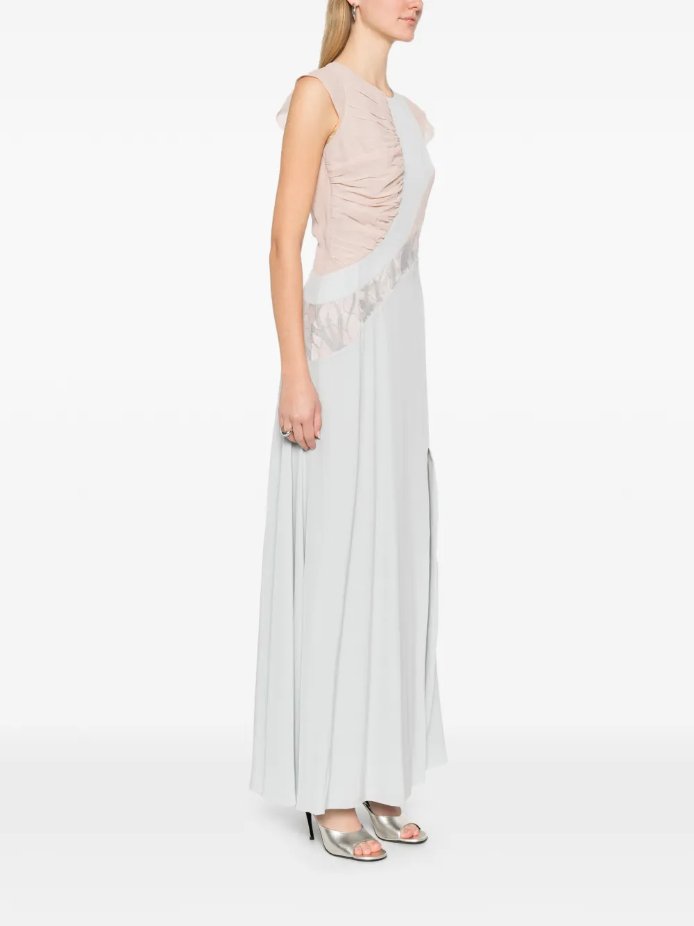  Botsi River Flow Ruched Panelled Dress - Neutrals 