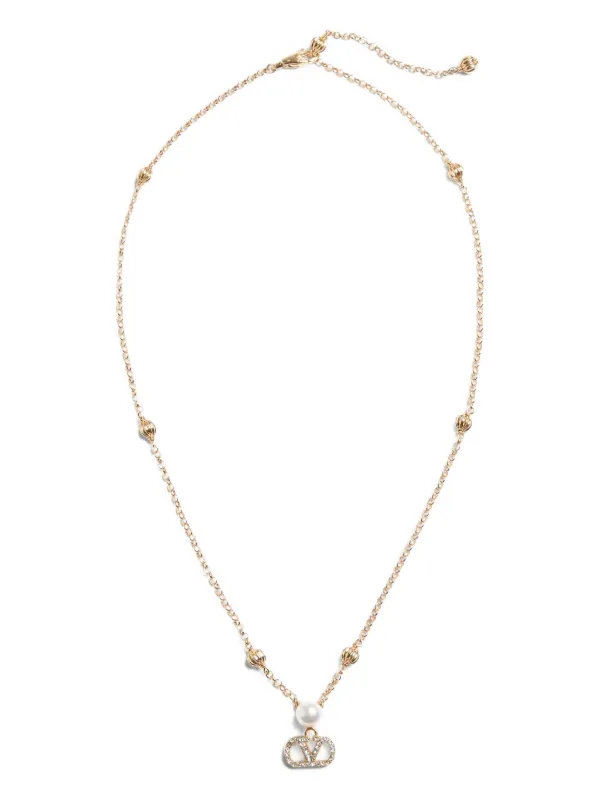 Valentino Garavani Vロゴ シグネチャー パール＆スワロフスキー
