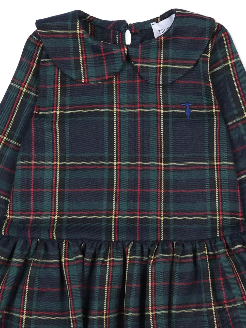 TRUSSARDI JUNIOR Jurk met ruches en tartan-ruit Blauw