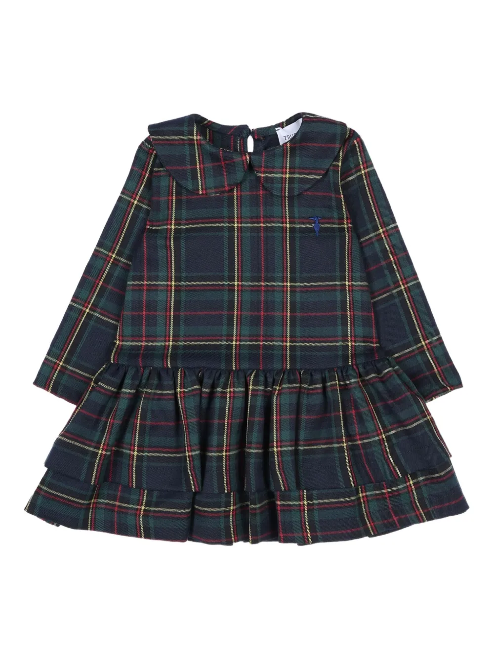 TRUSSARDI JUNIOR tartan ruffled dress - Blu