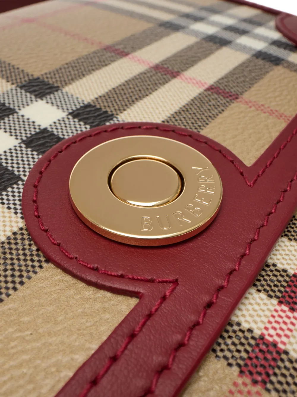 Burberry Geruite leren crossbodytas Beige