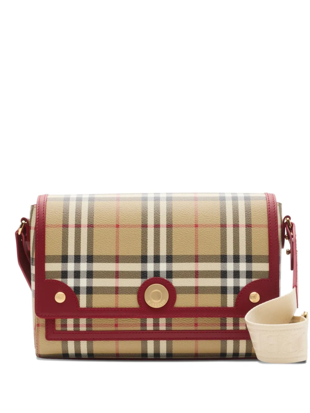 Burberry check leather trim crossbody bag - Toni neutri