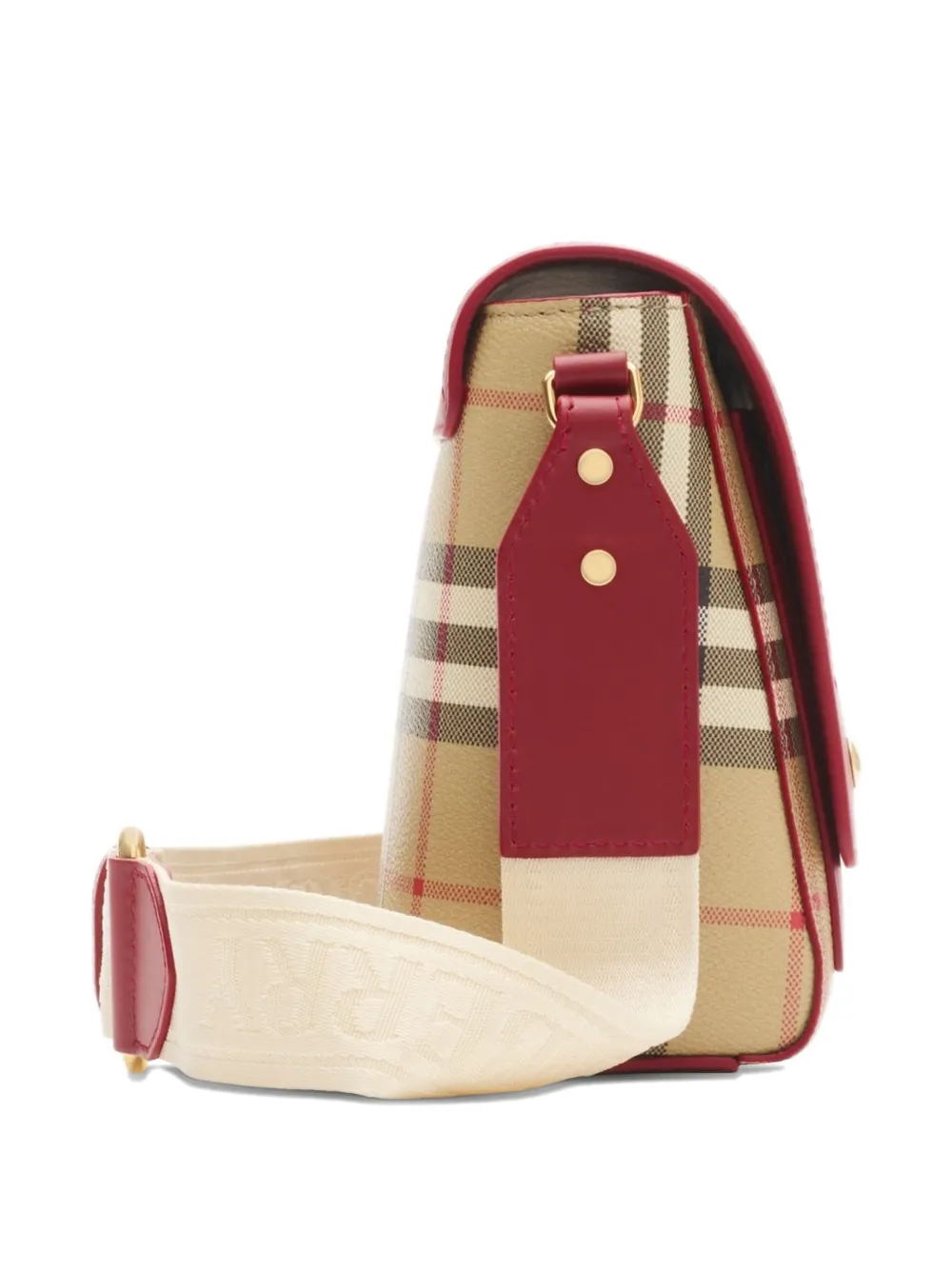 Burberry Geruite leren crossbodytas Beige