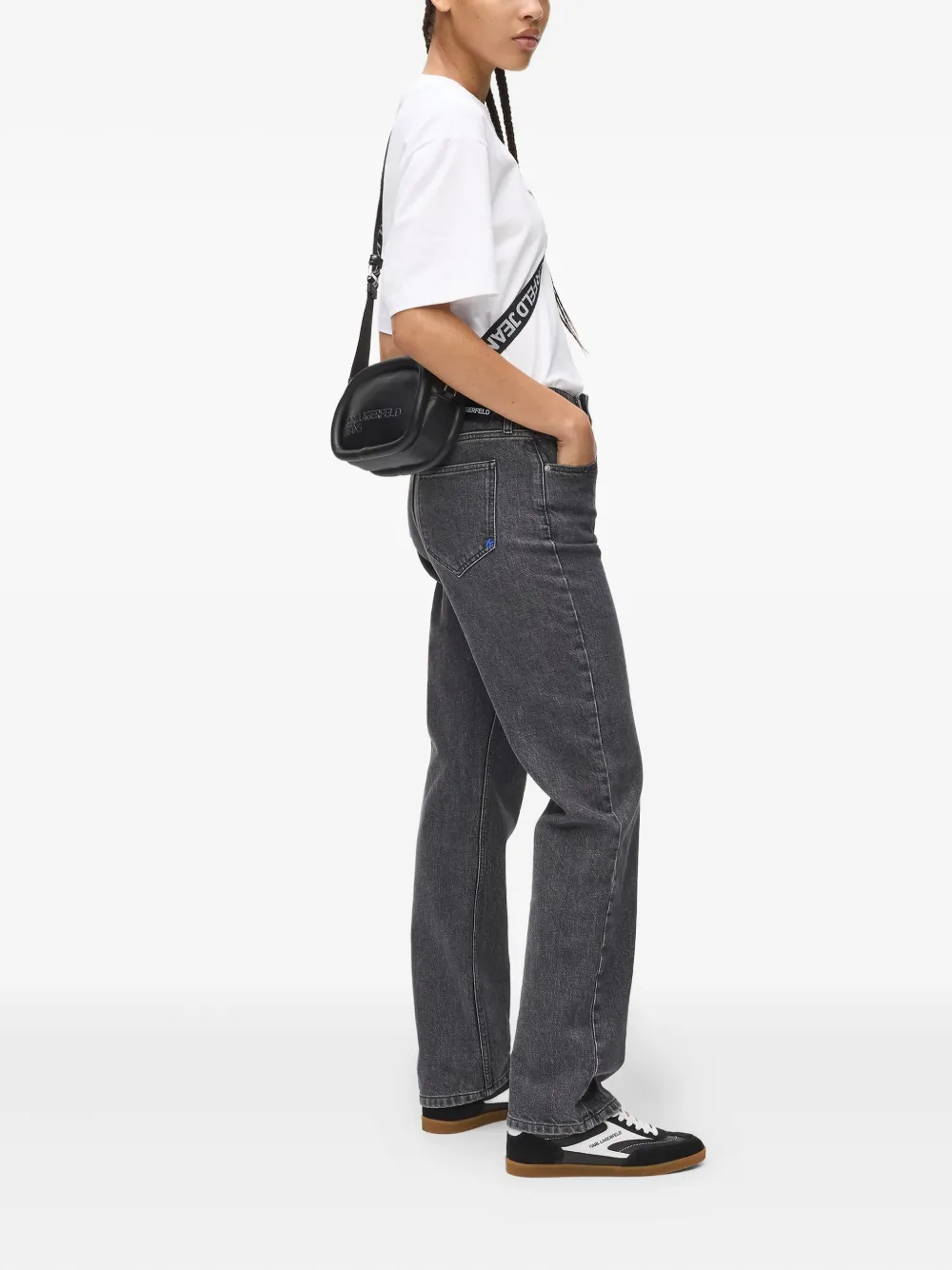 Karl Lagerfeld Jeans Puffy Cross Body Bag In Black