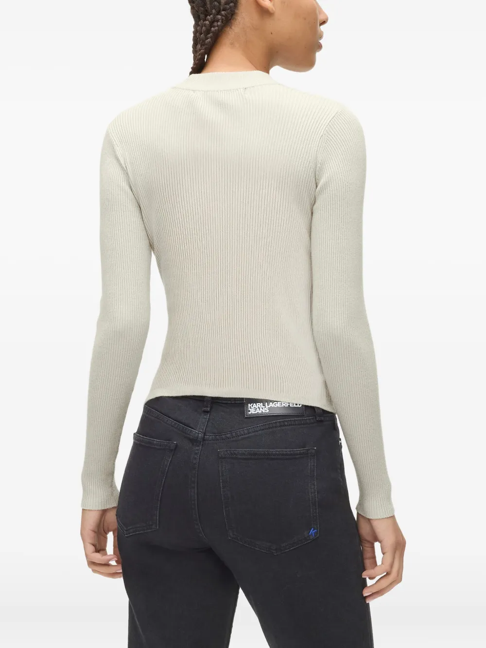 Karl Lagerfeld Jeans Coltrui met uitgesneden details Beige