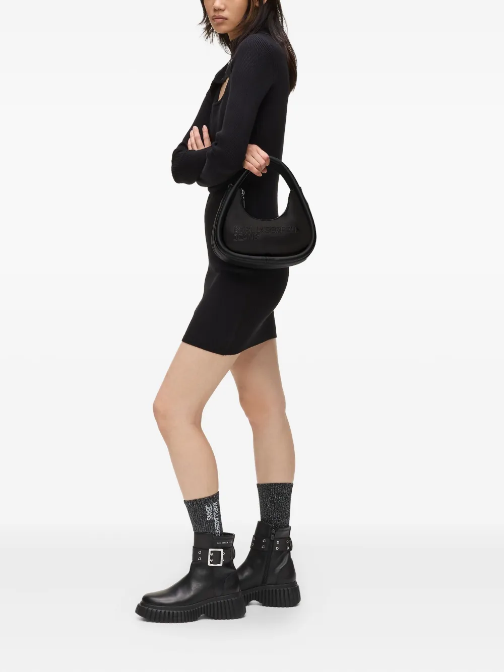 Karl Lagerfeld Jeans Puffy satijnen shopper Zwart