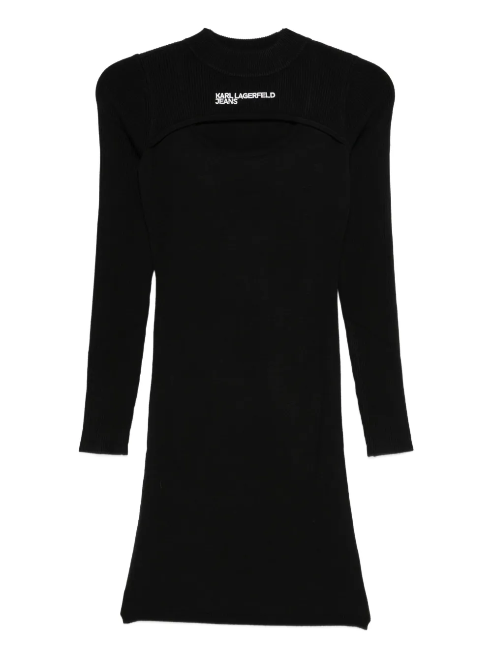 Karl Lagerfeld Jeans KLJ CUT OUT KNIT DRESS - Nero