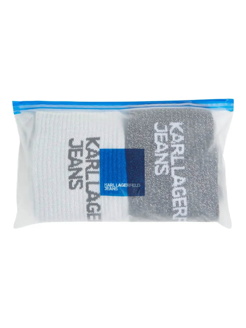 Karl Lagerfeld Jeans Twee paar gebreide sokken met logo Grijs