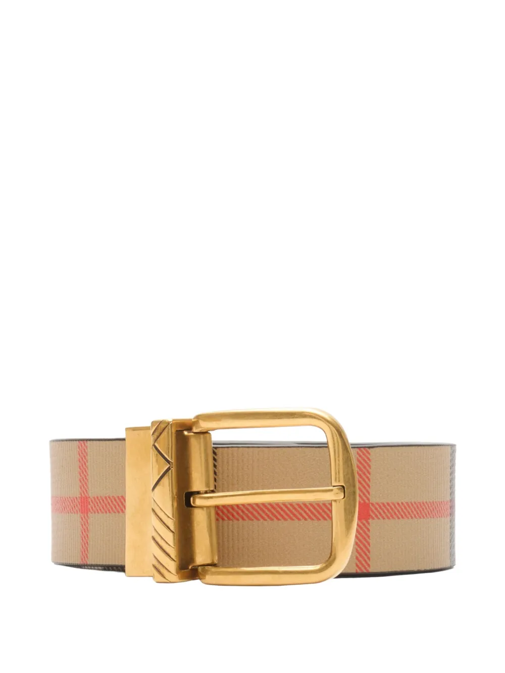  Burberry Reversible Check Pin Belt - Neutrals 