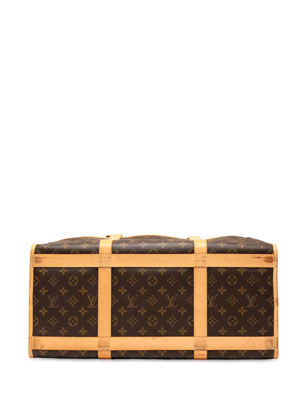 Pre-owned Louis Vuitton 2004 Monogram Sac Chien Pet Carrier 50 Travel Bag In Brown