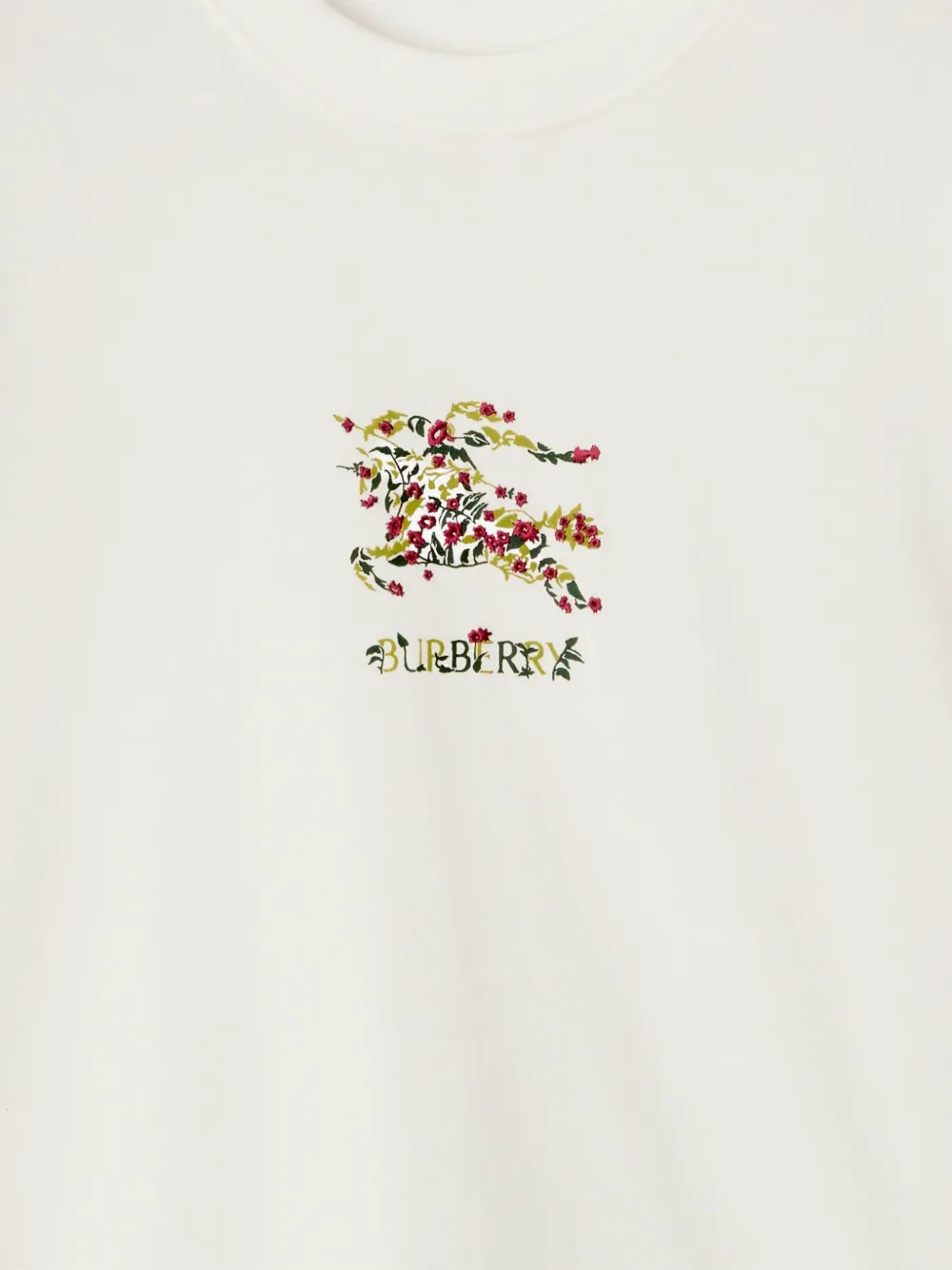 Burberry Floral-embroidered T-shirt In White