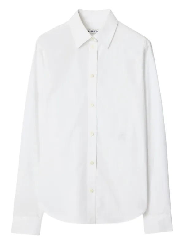 Burberry Embroidered Long-sleeve Shirt in White