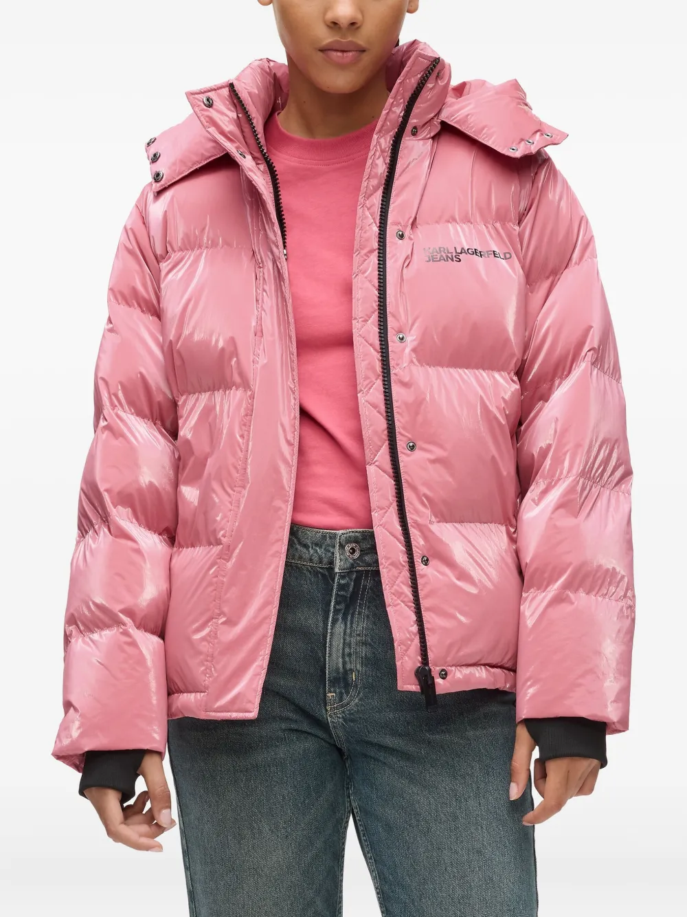 Karl Lagerfeld Jeans Pearlized donsjack Roze