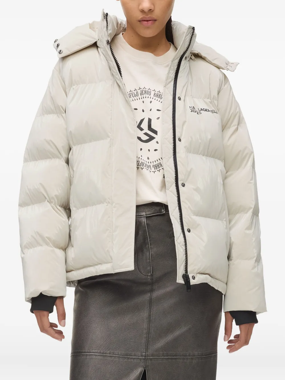 Karl Lagerfeld Jeans Pearlized donsjack Beige