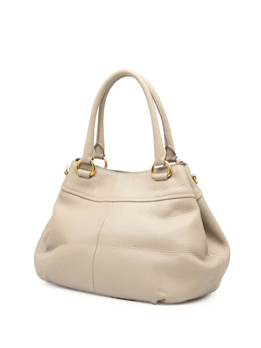Pre-owned Prada 2000-2025 Vitello Daino Open Convertible Tote Satchel In Brown