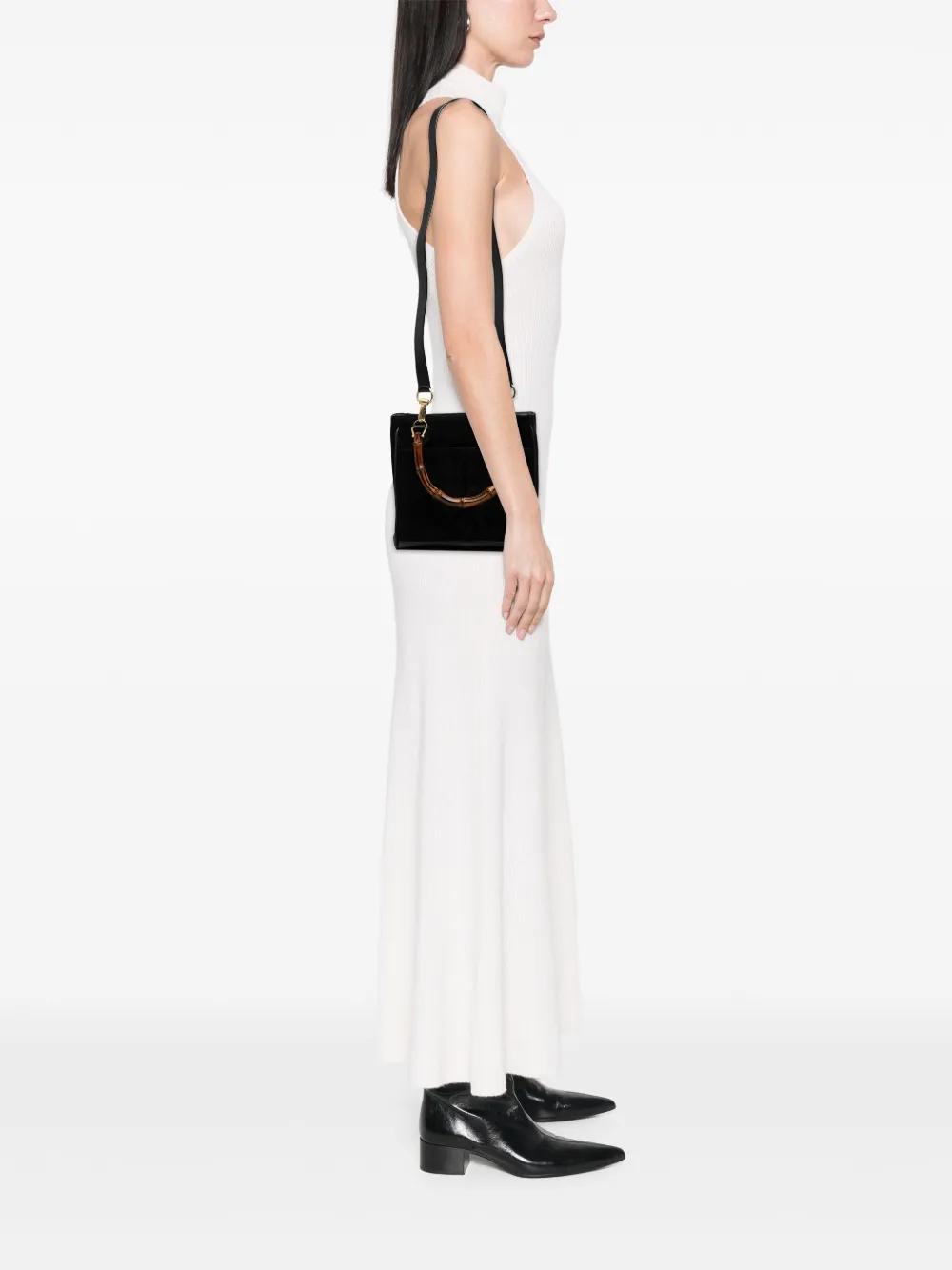 Gucci Pre-Owned 20th Century Suede Bamboo satchel | Pre-Owned | Image 2