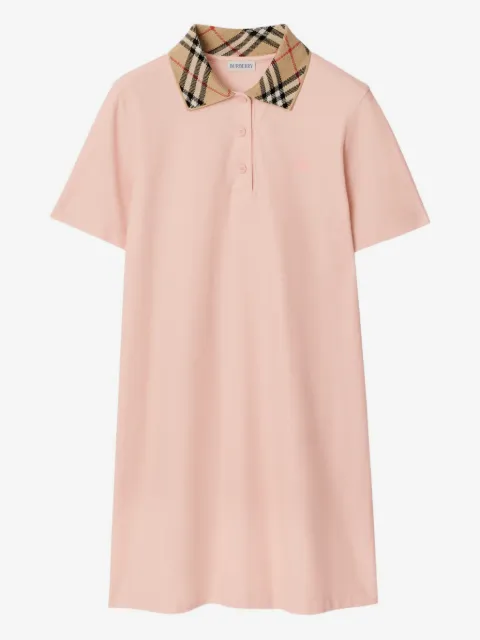 Burberry Check collar cotton polo shirt dress