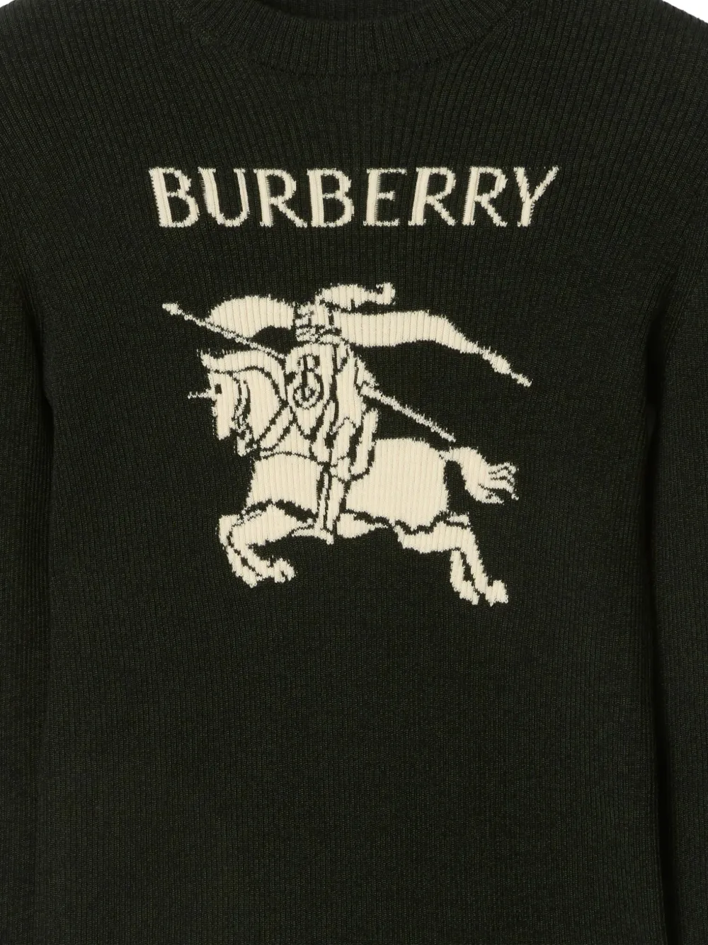 Burberry Ekd Wool Silk Sweater In Black